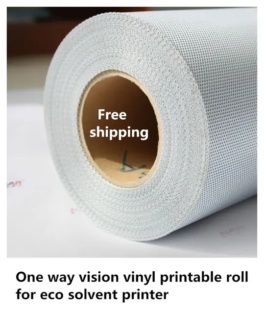 Top quality Self Adhesive PVC Material One Way Vision Vinyl Film For Eco sovent / Latex /UV ink Printing 1