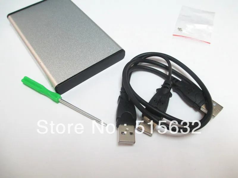 Корпус корпуса жесткого диска USB 2,0 SATA 2,5 HD серебристый
