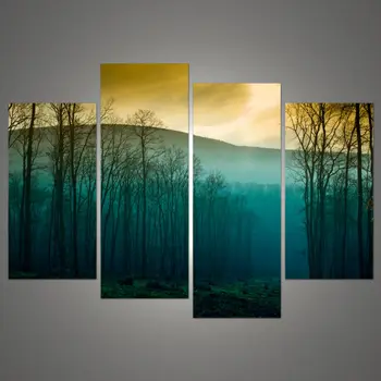 

Hot Sale Modern Abstract Huge Wall Art Painting On Canvas Sunrise Tree Landscape HD image modular pictures