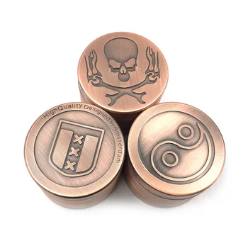 

New 52MM Four Bronze Fashion Patterns Tobacco Crusher Smoking Grinder Herb & Spice Grinder Free Shipping
