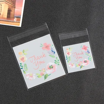

2 size Thank You Gifts Bag for Wedding Party Cellophane Cookie Bags Plastic Package for Candy OPP Food Grade Self Adhesive Bags
