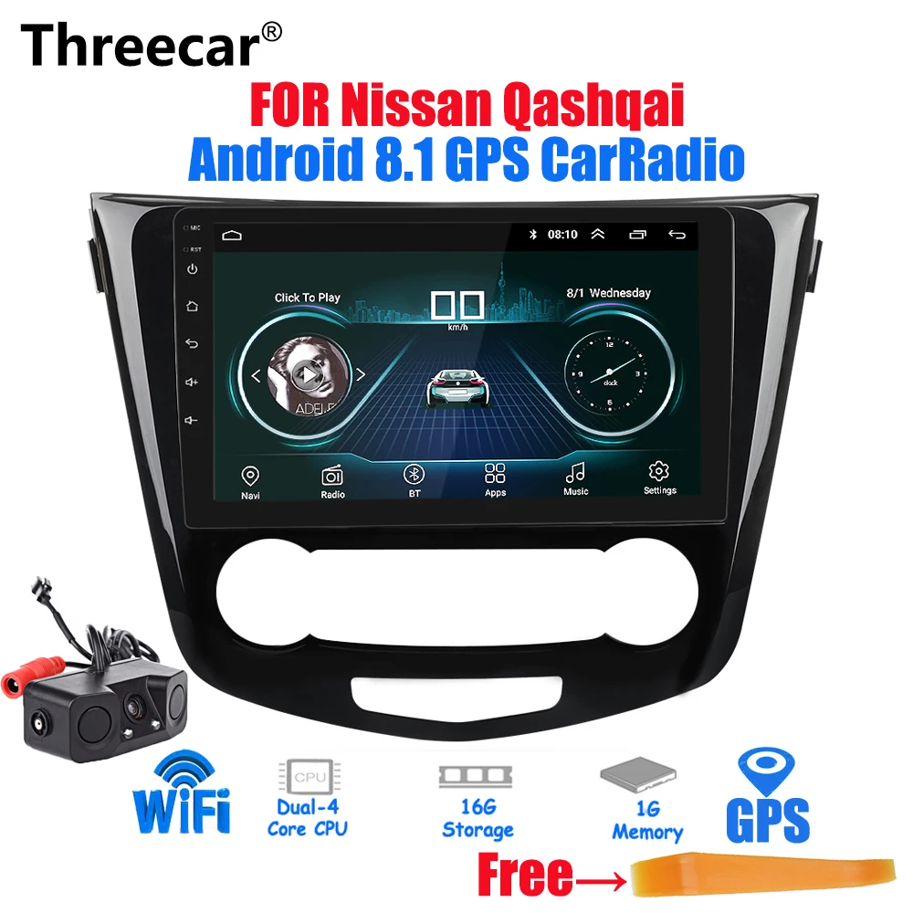 

Threecar 10.2" Android 8.1 Threecar 2 din Car Radio GPS Navigation Multimedia Player for Nissan Qashqai 2014 -2017 wifi Stereo
