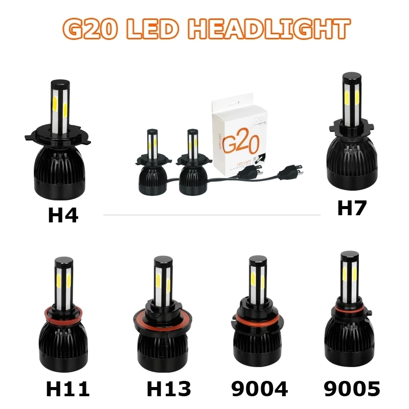 PAMPSEE G20 Автомобильные фары H4 H7 H8 H9 H11 9005 9006 9012 D2 9007 8000LM 6000 К 80 Вт на основе технологии