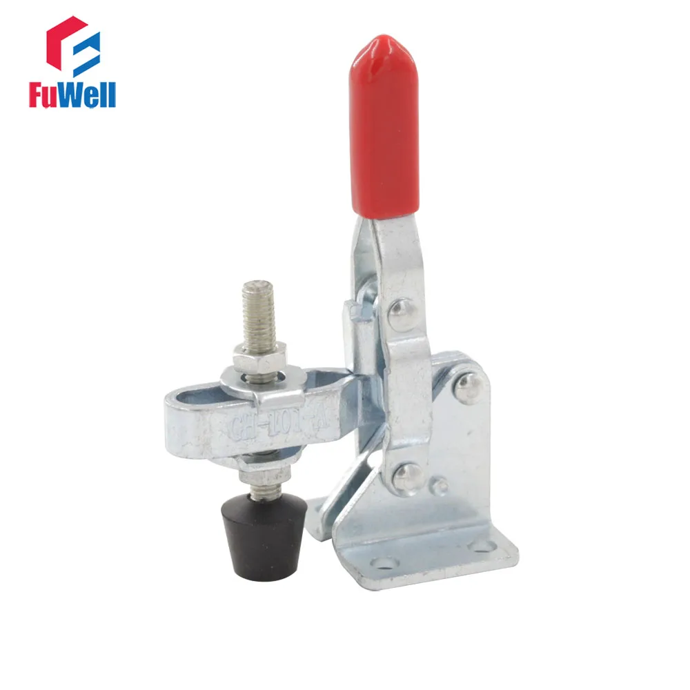 2pcs GH101A Toggle Clamps 50Kg Holding Capacity Vertical Type Flanged Base Quick Hand Tool