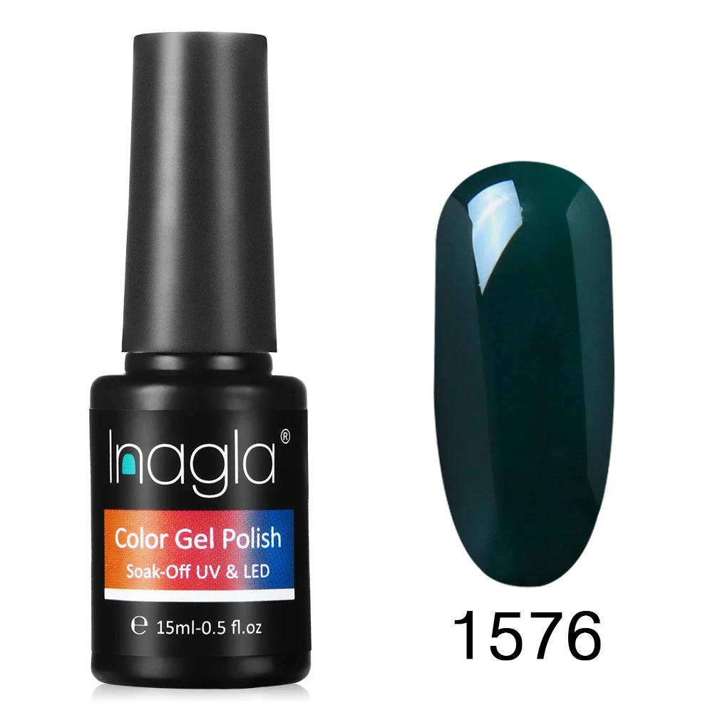 Inagla гель для дизайна ногтей 15 мл УФ светодиодный светильник Чистый гель лак для ногтей длинный прочный верх основа впитываемый лак для ногтей гель для ногтей маникюр - Цвет: 1576
