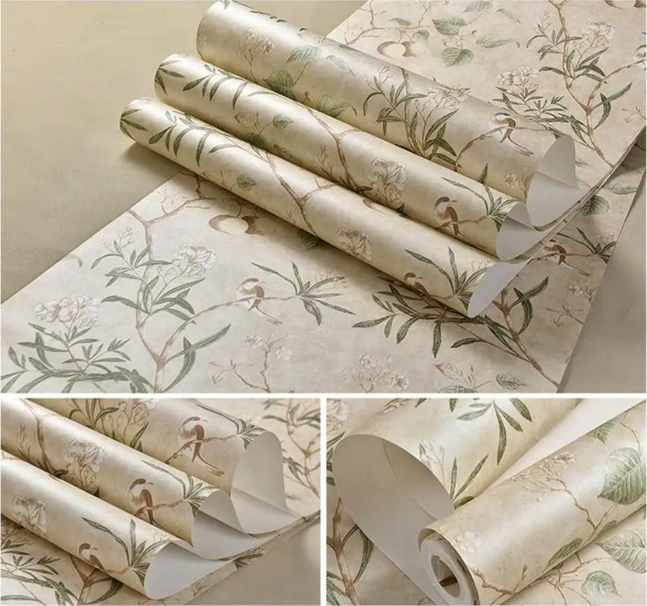 Papel de parede 3d americano retro maçã árvore flores pássaro papel de  parede para paredes 3 d papel de parede verde sala de estar - AliExpress, image size:926x867