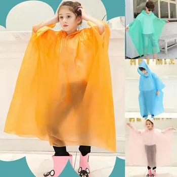 

Waterproof Kids Long Hooded Rainsuit Rain Poncho Children Raincoat Jacket Cover
