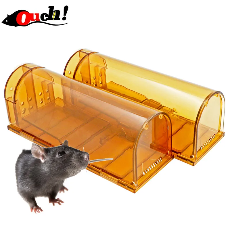 

Ouch Humane Live Mouse Trap 2pcs No Kill Smart Mice Catcher Safe Around Children and Pets Quick and Effective Mousetrap