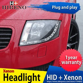 

Hireno Headlamp for Audi TT 1999-06 car Headlight Assembly LED DRL Angel Lens Double Beam HID Xenon 2pcs