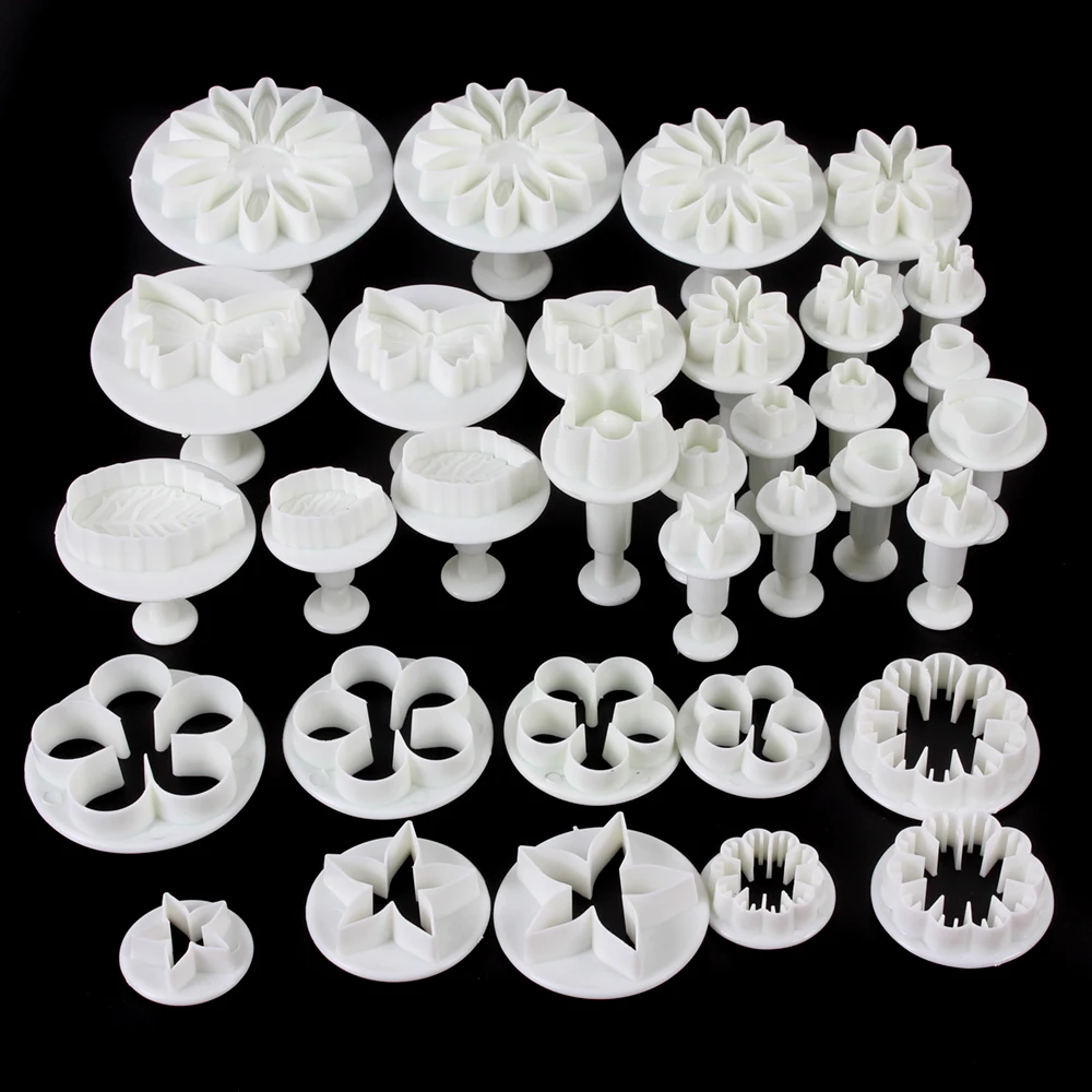 33Pcs Cake Mould 10 Sets Mixed Plunger Cutter Tools Mold for Fondant Cookie Sugarcraft Decoration |
