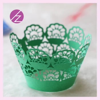 

50pcs/lot Paper cut beautiful lace Various Laser Cut Wedding Cupcake Wrapper DG-80 for wedding decoration
