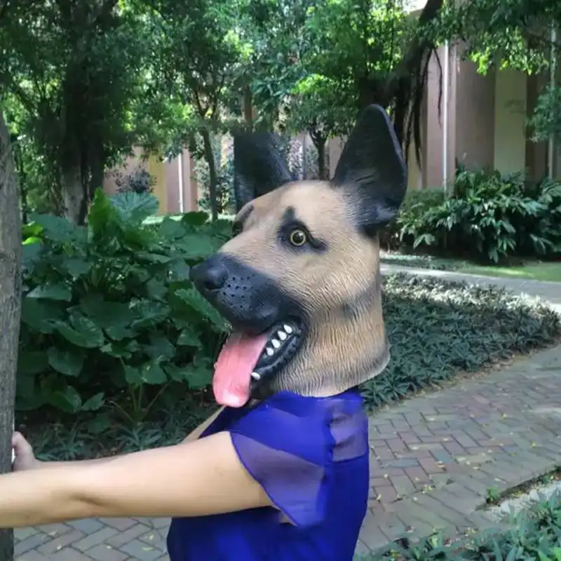 Halloween German Shepherd Latex Dog Head Animal Mask Full Face Adult Mask Masquerade Fancy Dress Cosplay Costume Props Aliexpress