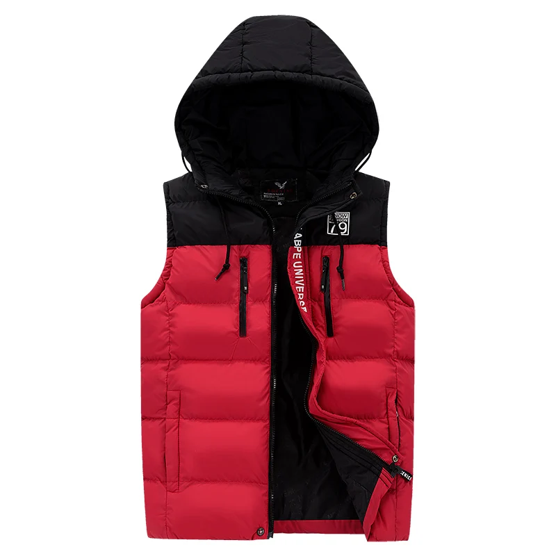 

2019 new men's casual thick warm winter down vest / Men's Hooded Sleeveless waistcoat coat parkas