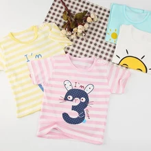 Детская футболка Летняя хлопковая рубашка с короткими рукавами для малышей Одежда для мальчиков и девочек джемпер с короткими рукавами летняя футболка с короткими рукавами