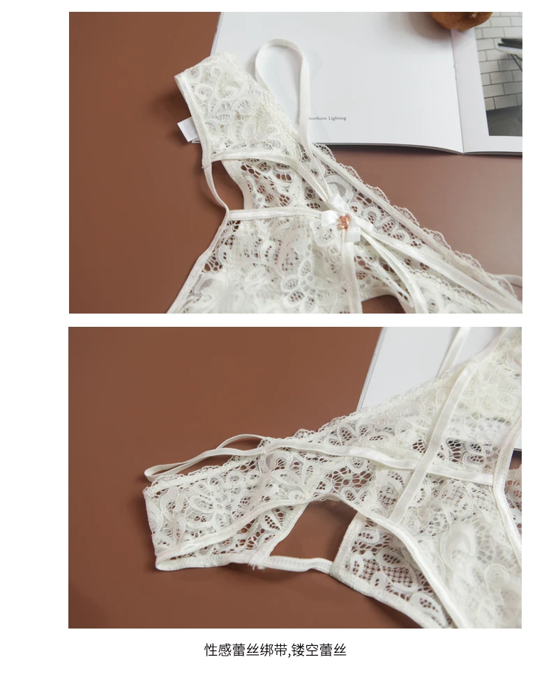 Vogue Hollow Out Transparent Thongs Sexy Panties Women Fashion G-String Seamless Underwear Floral Solid Lace Porno Lingerie