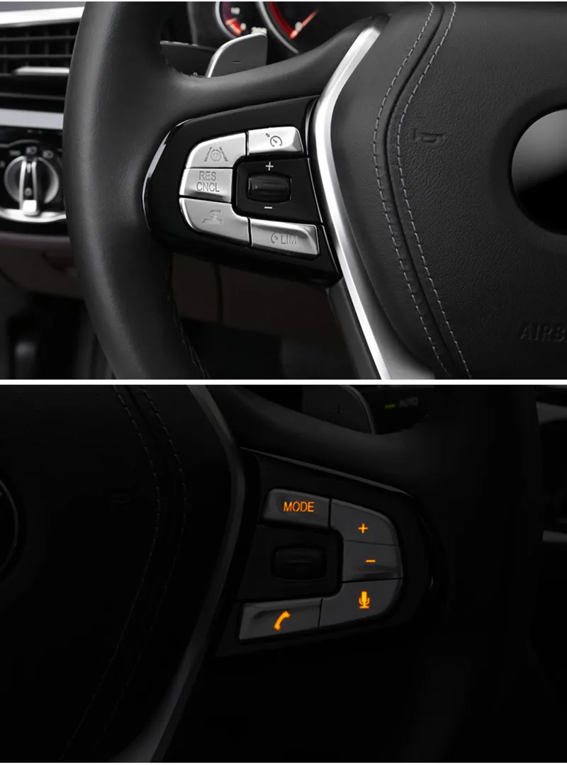Автомобильный Стайлинг рулевого колеса, украшенные пуговицами рамка Обложка отделка кнопки Блестки для BMW 5 серия G30 G38 аксессуары для интерьера