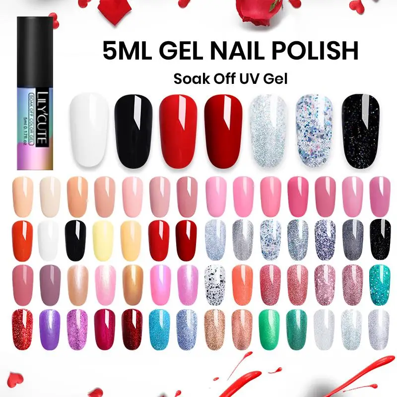 

LILYCUTE Nail Polish 5ML 175 Color Series Gel Nail Polish Nail Art UV LED Soak-off Gel Lacquer Vernis Semi Permanent Gel Varnish