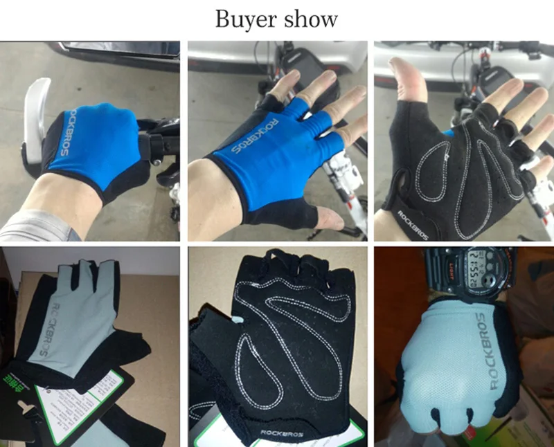 ROCKBROS Half Finger Bicycle Glove Outdoor Cycling Sports Breathable Gloves Bike Sponge Pad Professional Gloves Unisex RK0038 (8)