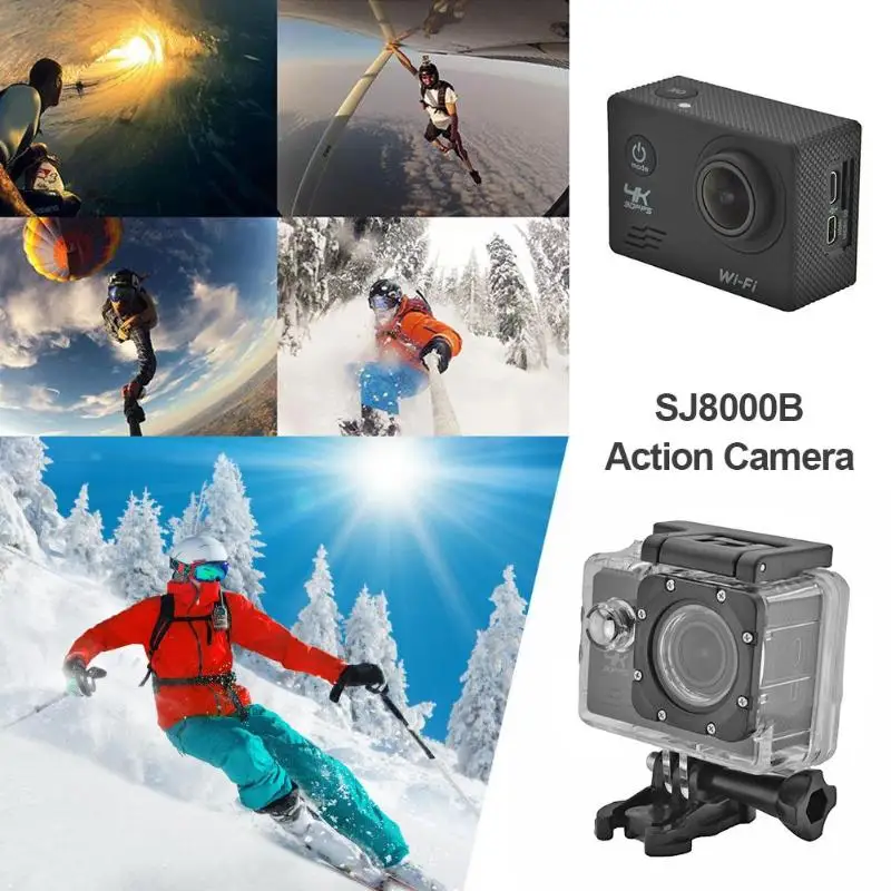 SJ8000B Somy 179 CMOS Action Camera 4K WIFI 1080P HD 16MP 4X Zoom Helmet Cam 30m Waterproof 170 Degree Wide Angle Lens Sports DV