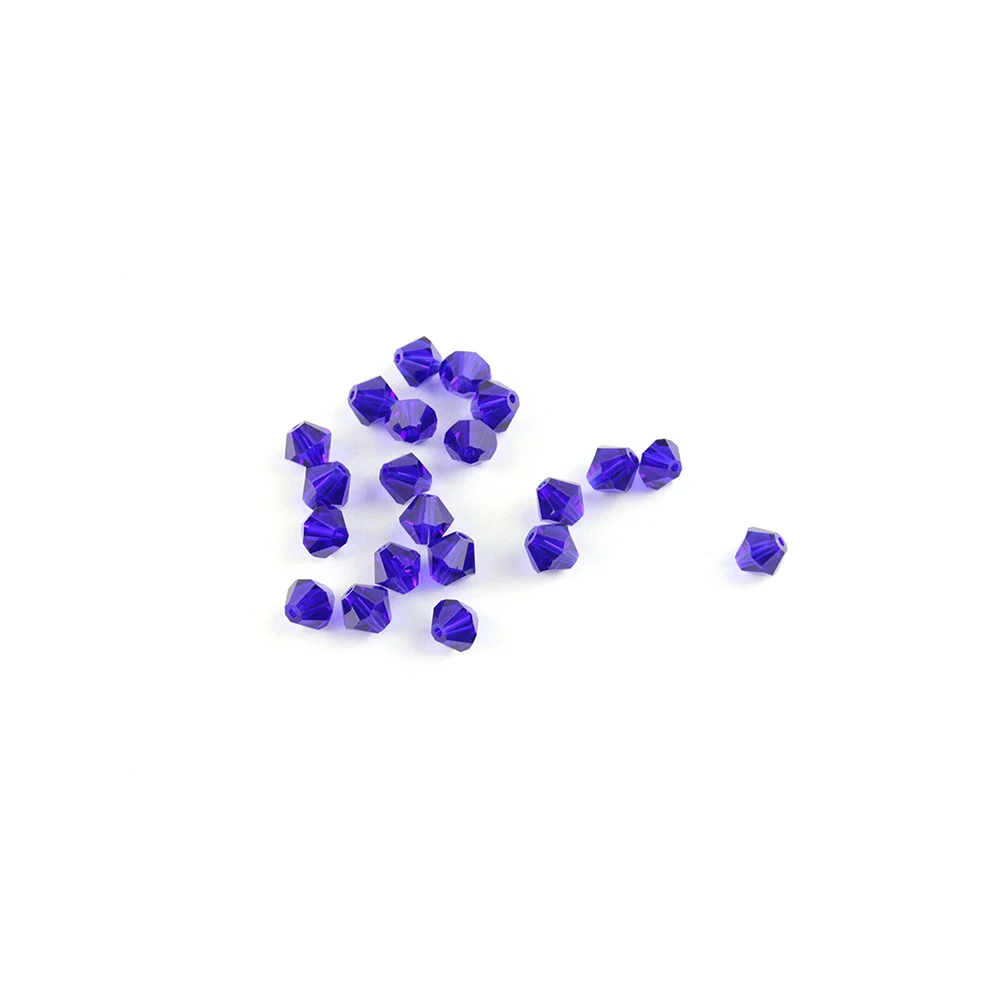 Pujiang 쥬얼리용 유리 비즈 제조업체, 다크 블루 컬러 바이콘 크리스탈 비즈, 3mm, 4mm, 1440 개