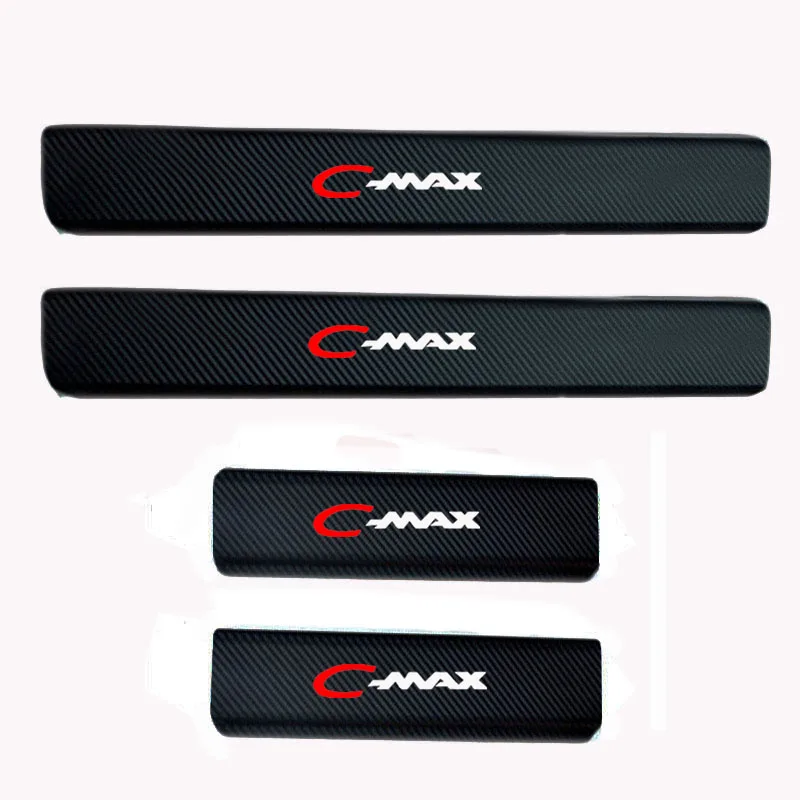4 шт. виниловая Накладка на порог автомобиля из углеродного волокна для Ford Cmax C-max
