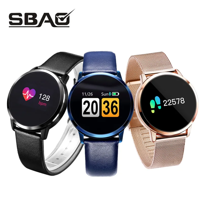 

Q8 Smart Watch Men Women Round Sports Band Thin Fitness Smartband Waterproof Sport Bracelet for Girls Man Watches Blood Pressure