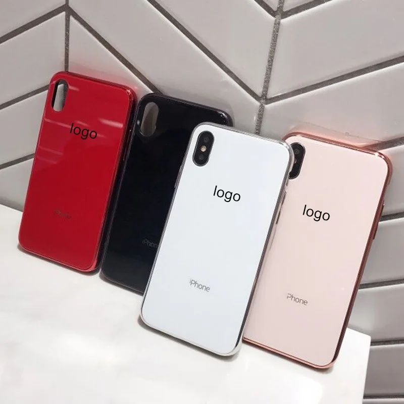 Tempered Glass Cover Case for iPhone XS MAX XR Luxury Official Back Logo Case for iPhone 7 Plus 8 6s 10 Shockproof Mirror Coque Tempered Glass Cover Case for iPhone XS MAX XR Luxury Official Back Logo Case for iPhone 7 Plus 8 6s 10 Shockproof Mirror Coque