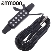 Высокое качество Черный Акустическая гитара звукосниматель микрофон провод звукосниматель 12 отверстий звукосниматель для музыкального инструмента