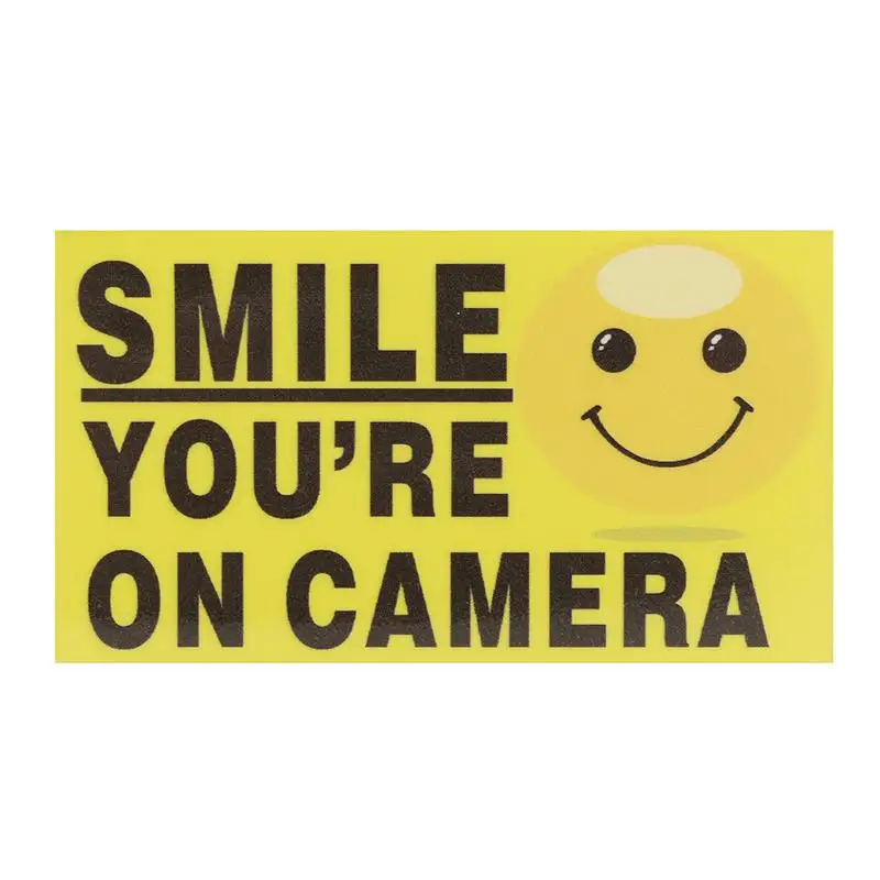 Новинка Safurance 5x Smile You't On camera самовосберегающая CCTV сигнализация с функцией видеонаблюдения наклейки безопасности знаки наклейка Предупреждение
