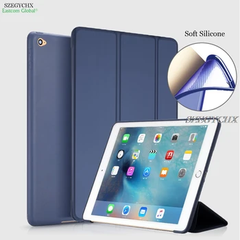

SZEHYCHX Cover For iPad Air 2 Silicone Soft Back Slim Pu Leather Smart Stant Case For apple iPad 6 Sturdy Stand Auto Sleep/ Wake
