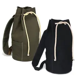 Модные холщовый рюкзак с кулиской Для мужчин большой Ёмкость Для женщин сумка веревка путешествия сумка-мешок
