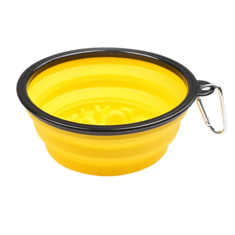 Portable Puppy Dog Bowl Pet Collapsible Slow Feeding Bowl with Hook Environment-friendly Pet Water Feeder Supplies New