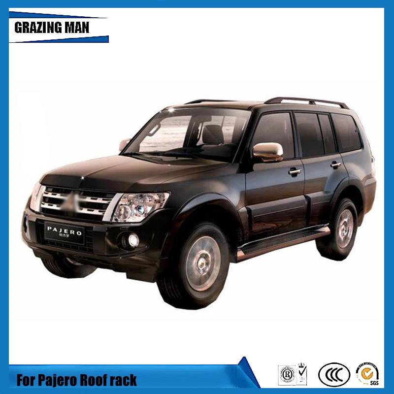 

Car Accessories Hot selling aluminium alloy material sliver color 2 pcs roof rack luggage rail for Pajero V97