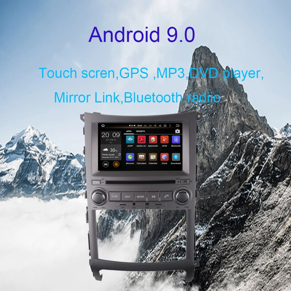 Восьмиядерный Android 9,0 Ram 4G Автомобильный DVD Радио для HYUNDAI VERACRUZ/IX55 2006- Автомобильный gps навигатор с видео мультимедийным плеером