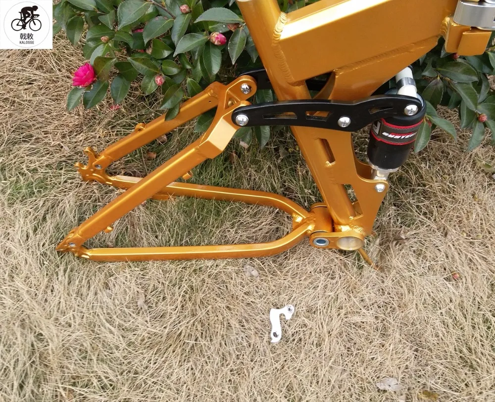 Best Kalosse Gold color 26*17inch 165mm travel mountain bicycle frame bike Full suspension mountain bike frame 12 Best Kalosse Gold color 26*17inch 165mm travel mountain bicycle frame bike Full suspension mountain bike frame 12
