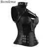 Steampunk Gothic Overbust Corset Goth Sexy Clothing PU Leather Corset Tops Punk Black Purple Overbust Vintage Corsage Vest XXL ► Photo 2/6