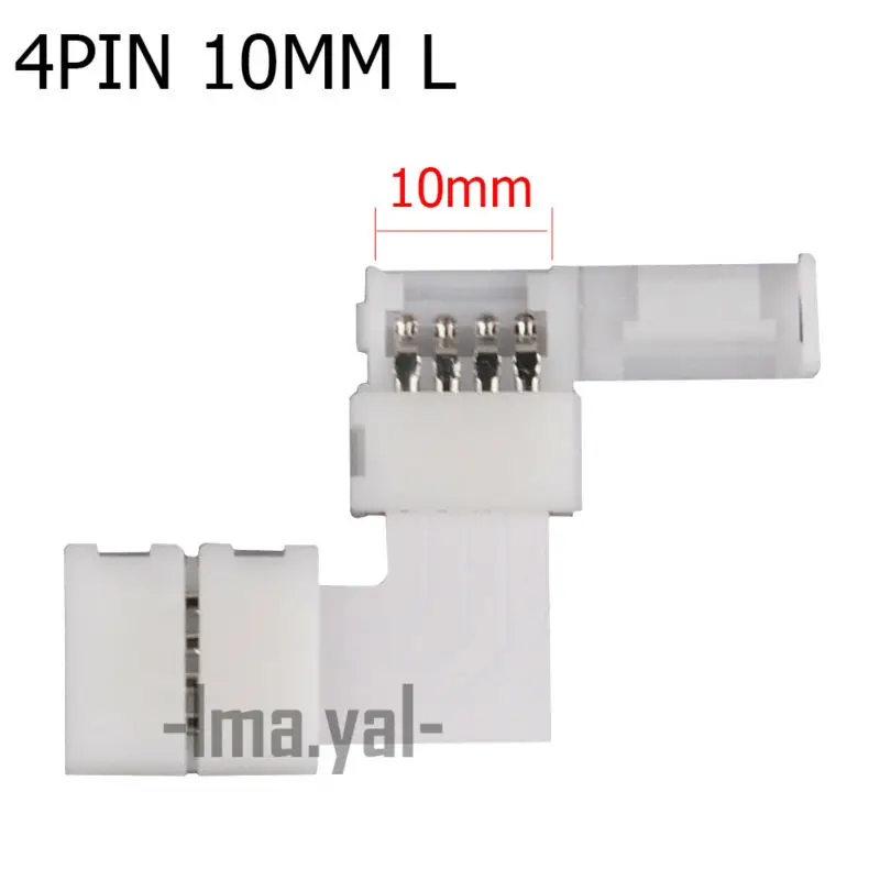 5 шт. 4 pin Светодиодный разъем L Форма для подключения угловая под прямым углом 10 мм 8 мм 5050 3528 2835 Светодиодные ленты светильник RGB Цвет