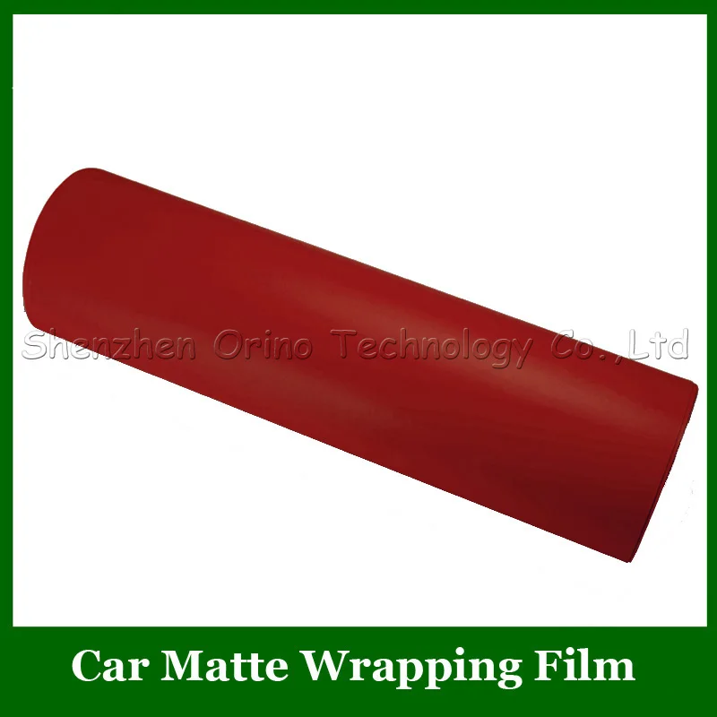 

Red Matte Vinyl Wrap Film With Air Bubble Free Matt foil Car Wrap Sticker Self adhesive Vinyl Graphic Size: 1.52*30m/Roll