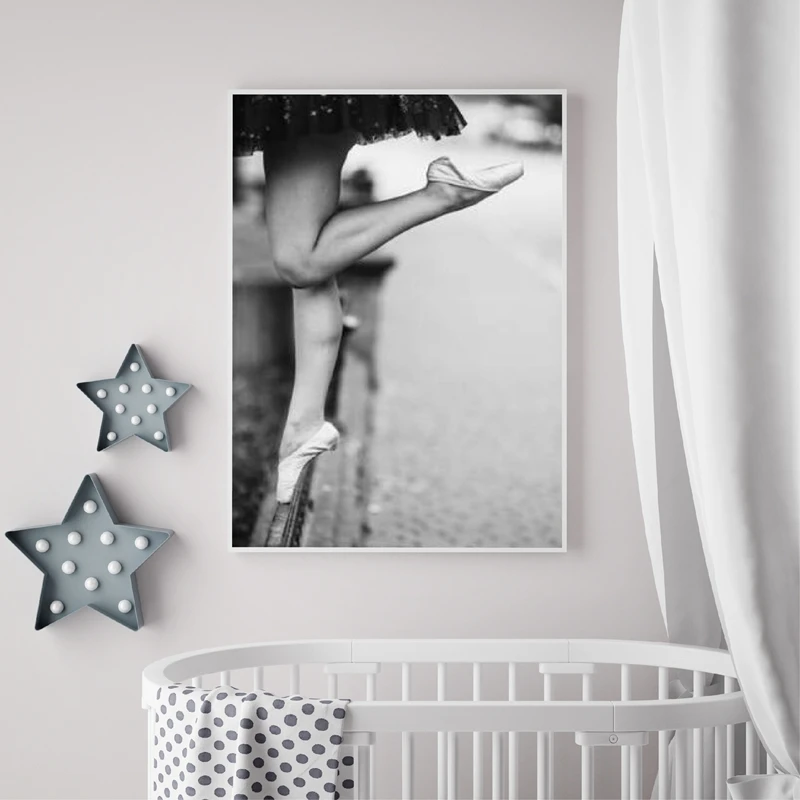 Ballerina Black and White Poster  Kids Room Decor