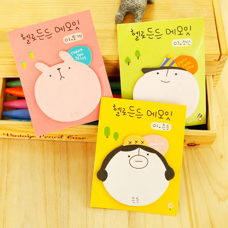 

1 Piece Cartoon Big Head N Times Stickers School Office Supplies Stationery Memo Pad Bookmarks Planner Index Free Shipping
