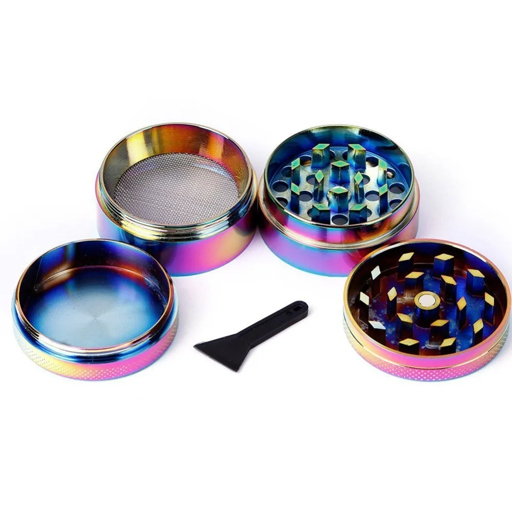 

Rainbow Color 4 Part Metal Zinc Alloy Metal Herb Grinder 40MM Smoking Tobacco Crusher Mini Muller Hookah Narguile Grinder