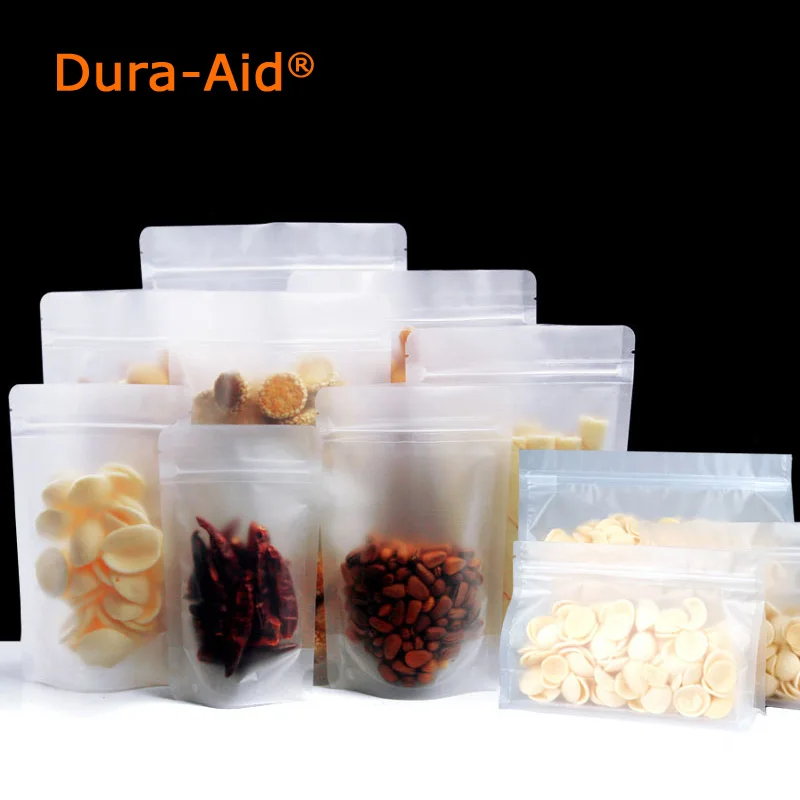 

100/500PCS Dura-Aid frosted ziplock bags plastic zipper bag , Matte Transparent Packaging Bags free shipping