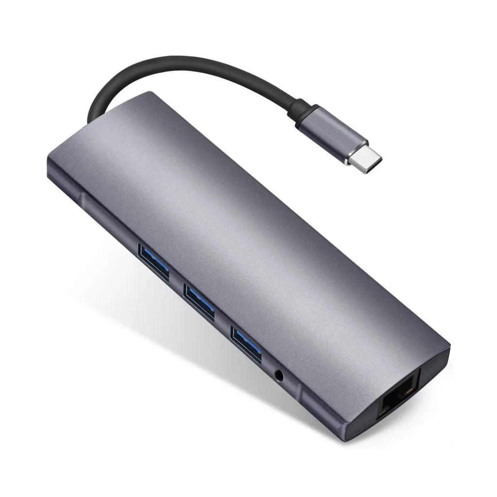 9в1 Type C к HDMI RJ45 3USB3.0 TF SD аудио PD Многофункциональный узловой центр для адаптера Macbook