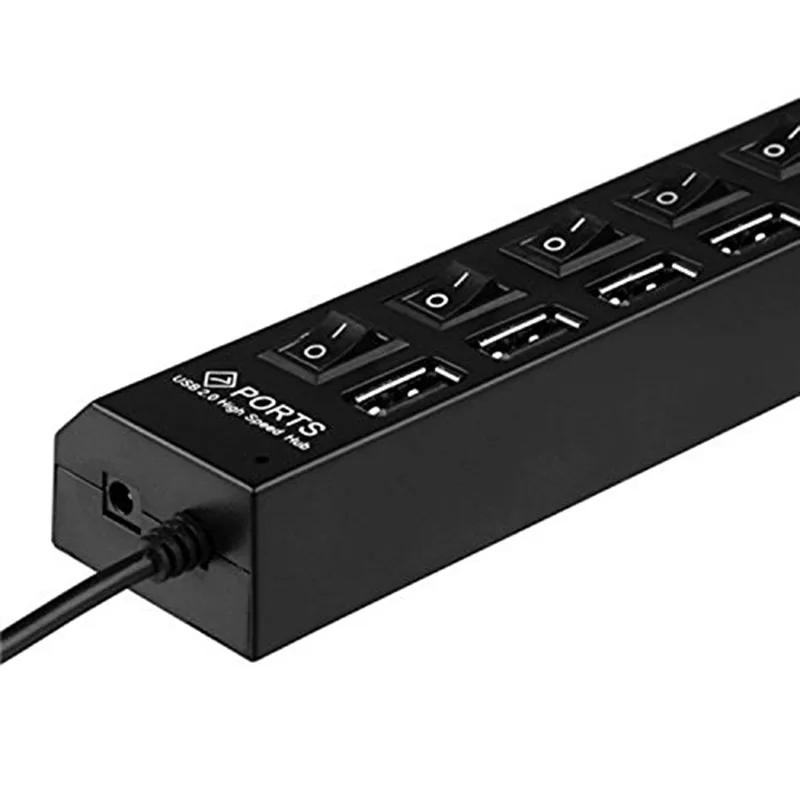 7 Port High Speed USB HUB 480 Mbps USB 2.0 Hub On/Off Switch Hub USB Splitter For PC Laptop Computer Peripherals