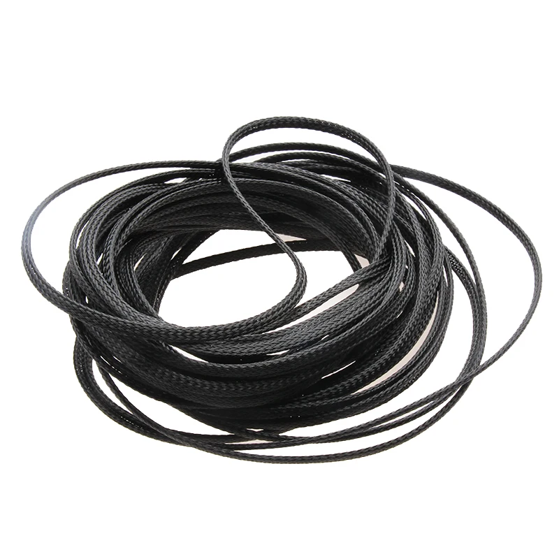 

10M Black Insulation Braided Sleeve Tight PET Expandable 4mm High Density Sheathing Wire Protection