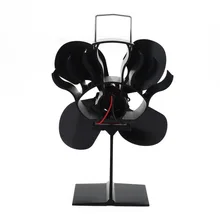 4 лопасти тепловое питание эко печь вентилятор(черный) 16% экономичный циркуляционный для древесины/бревен горелки/камина эффективное распределение тепла