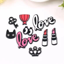 31*37mm 20pcs Mixed Cute crown lipstick Flatback resin cabochon for phone deco hairbow diy Craft Making