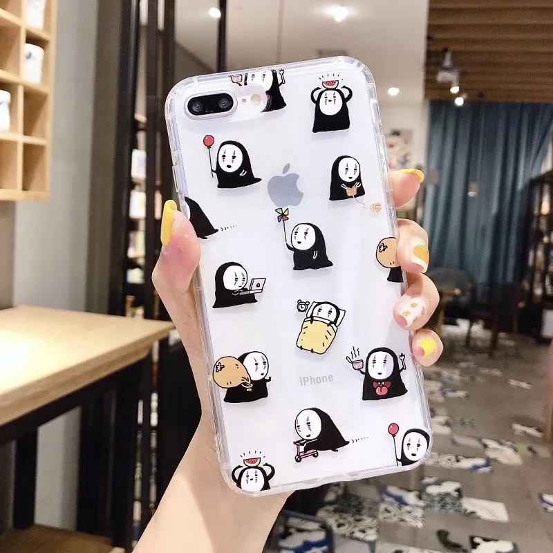 Мягкий прозрачный чехол для iPhone 11 12pro XR X 7 8 Plus XS Max с героями японского мультфильма