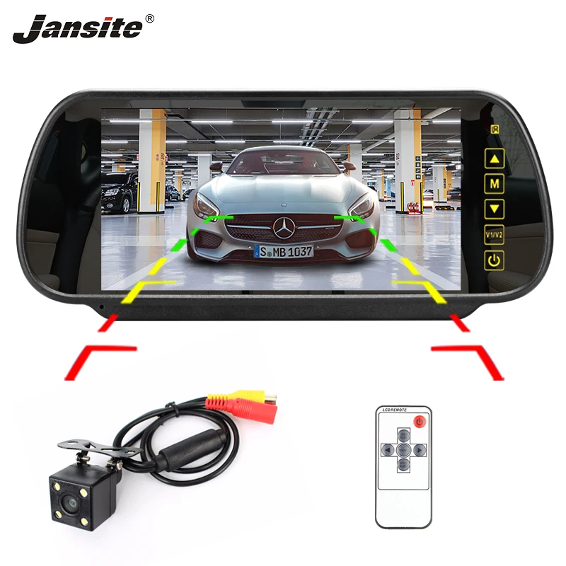 

Jansite 7 inch Car Monitor Parking Reverse system HD display Great Vision Remote Control Intelligent Touch Button Car Mirror