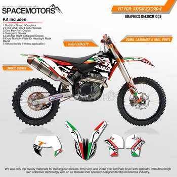 

MotoSpace Customized Team Graphics Backgrounds Decals 3M Custom Stickers For KTM SX SXF XCF 2007-2010 EXC EXCF XCW 2008-2011 009